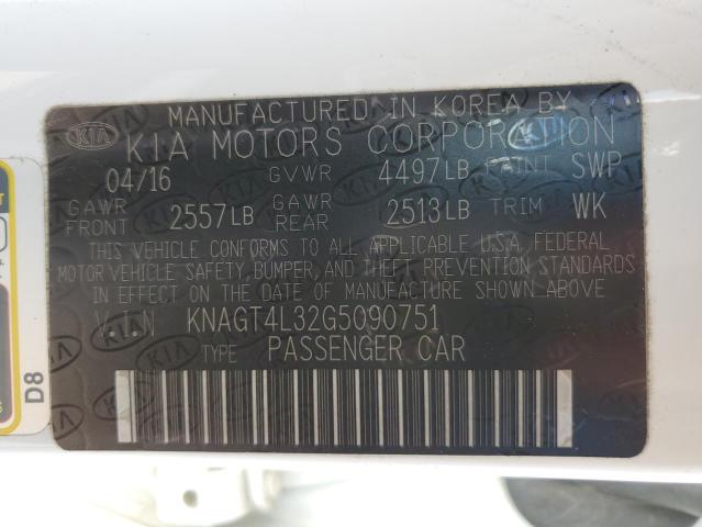 KNAGT4L32G5090751 KIA Optima Lx