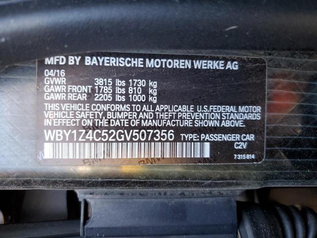 2016 BMW I3 REX - WBY1Z4C52GV507356