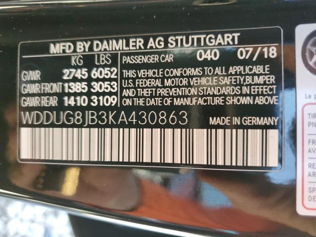 2019 MERCEDES-BENZ S 63 AMG 4 WDDUG8JB3KA430863