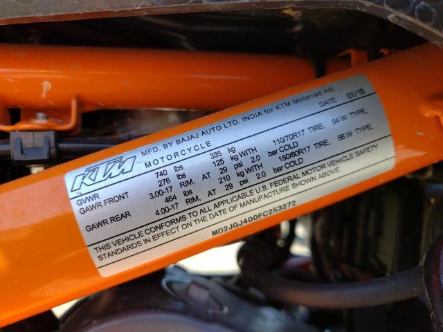 2015 KTM RC 390 MD2JGJ400FC253272