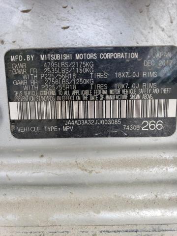 2018 MITSUBISHI OUTLANDER - JA4AD3A32JJ003085