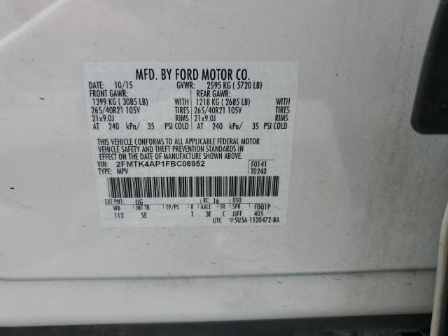 2FMTK4AP1FBC08952 2015 FORD EDGE, photo no. 13