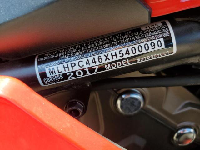 2017 HONDA CBR500 R - MLHPC446XH5400090