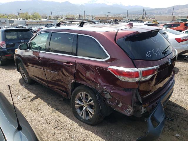 VIN 5TDJKRFH2ES010940 2014 Toyota Highlander, Xle no.2