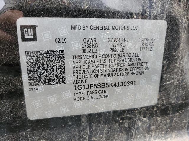 2019 CHEVROLET SONIC PREM - 1G1JF5SB5K4130391