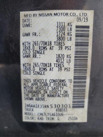 1N6AA1EJ5KN530301 Nissan TITAN S