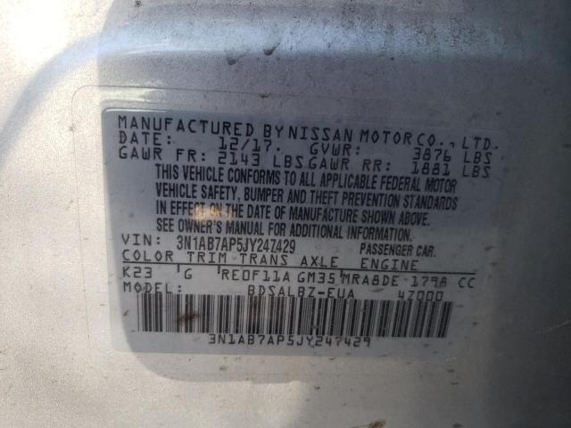 3N1AB7AP5JY247429 Nissan SENTRA S
