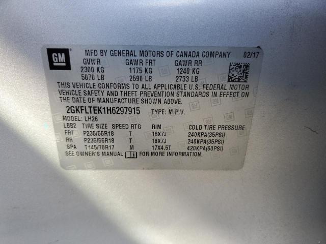 2GKFLTEK1H6297915 GMC Terrain Sle