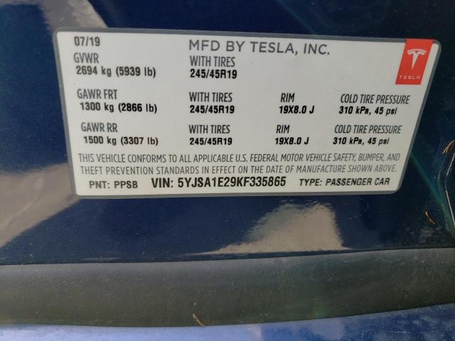5YJSA1E29KF335865 Tesla MODEL S
