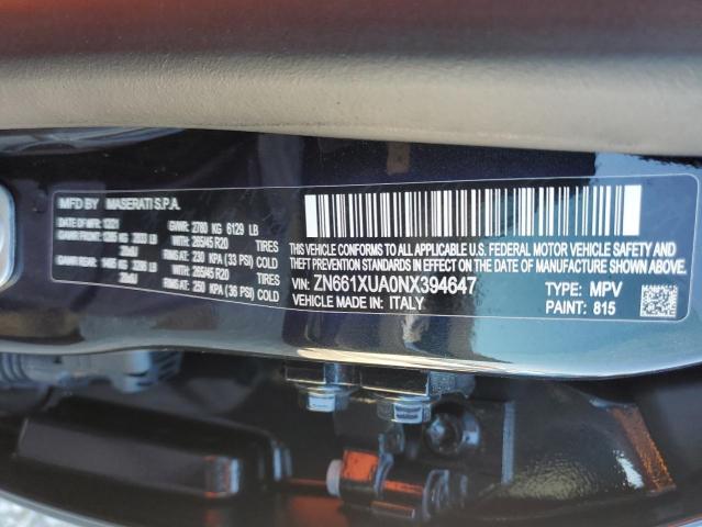 2022 MASERATI LEVANTE BA - ZN661XUA0NX394647