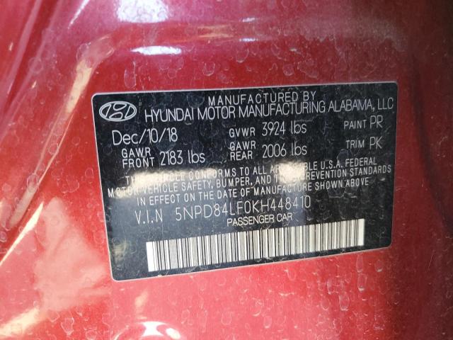 5NPD84LF0KH448410 Hyundai ELANTRA SEL