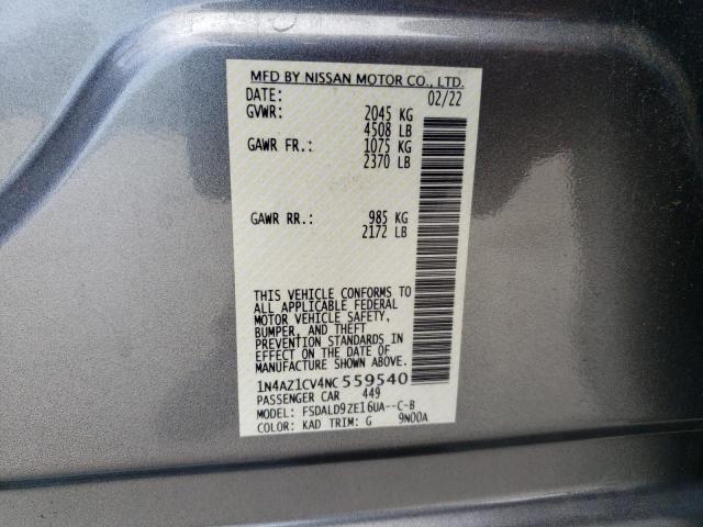 1N4AZ1CV4NC559540 Nissan LEAF SV