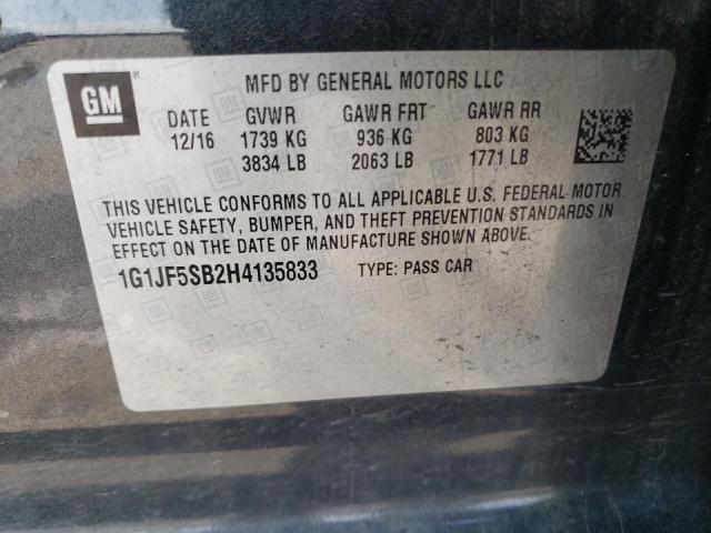 2017 CHEVROLET SONIC PREM - 1G1JF5SB2H4135833