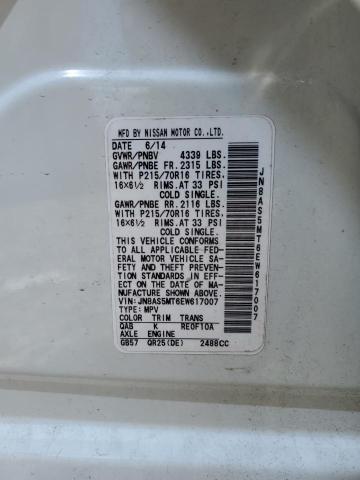 JN8AS5MT6EW617007 Nissan Rogue Select S