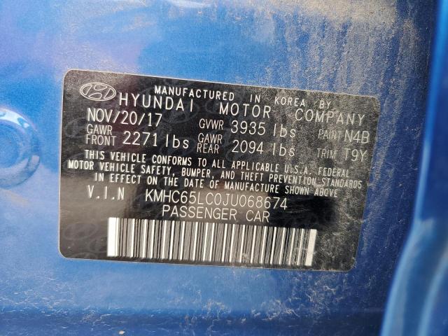 2018 HYUNDAI IONIQ BLUE - KMHC65LC0JU068674