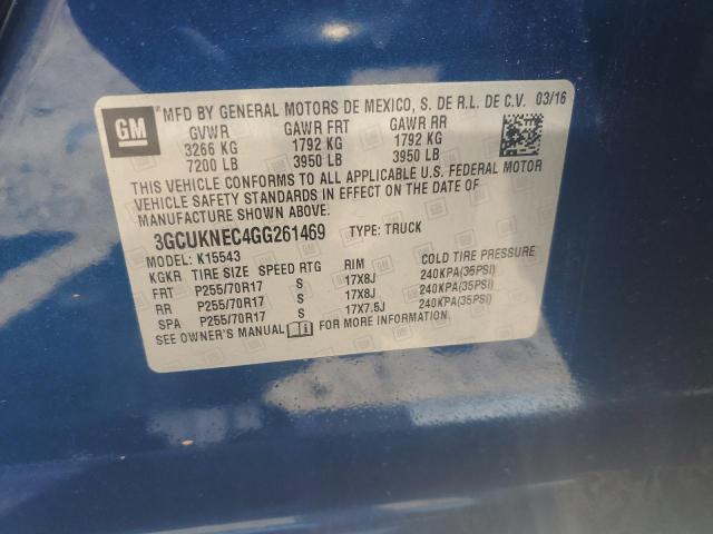 2016 CHEVROLET SILVER 4X4 3GCUKNEC4GG261469