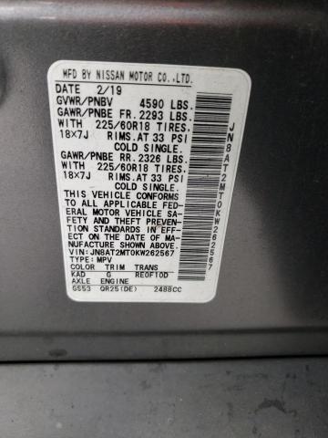 JN8AT2MT0KW262567 Nissan ROGUE S