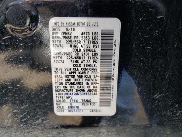JN8AT2MV3GW153240 Nissan ROGUE S