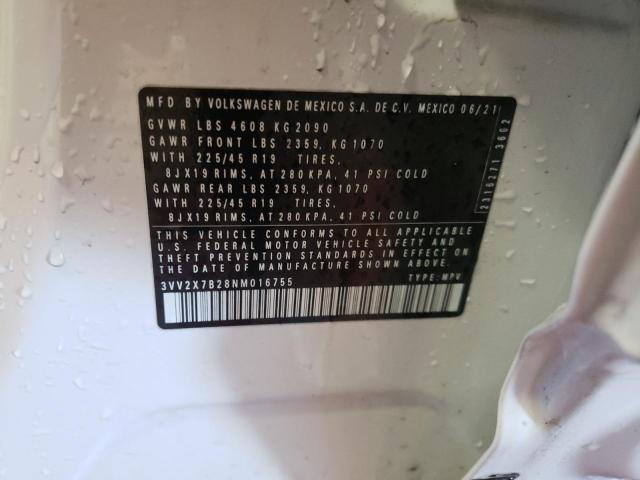 2022 VOLKSWAGEN TAOS SEL - 3VV2X7B28NM016755