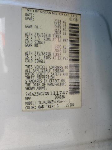 5N1AZ2MG7GN111747 Nissan MURANO S