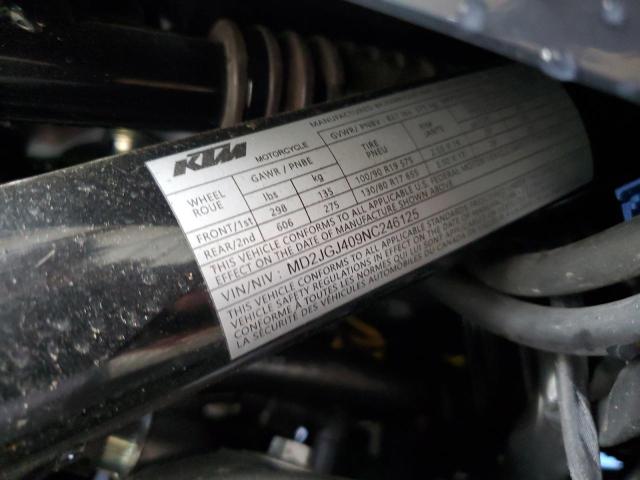 2022 KTM 390 ADVENT MD2JGJ409NC246125
