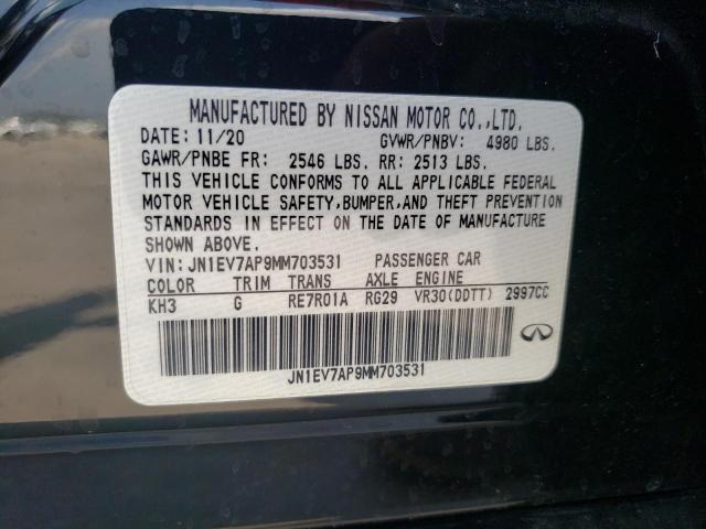2021 INFINITI Q50 PURE - JN1EV7AP9MM703531