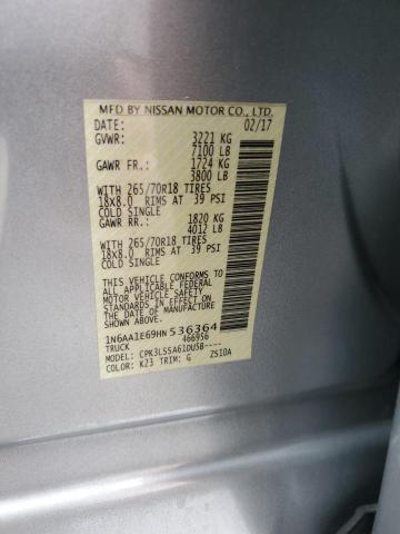 1N6AA1E69HN536364 Nissan TITAN SV