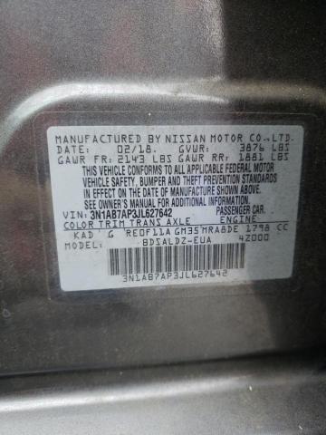 3N1AB7AP3JL627642 Nissan SENTRA S