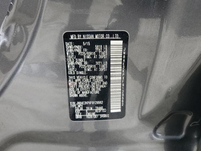 JN8AE2KPXF9129562 Nissan QUEST S