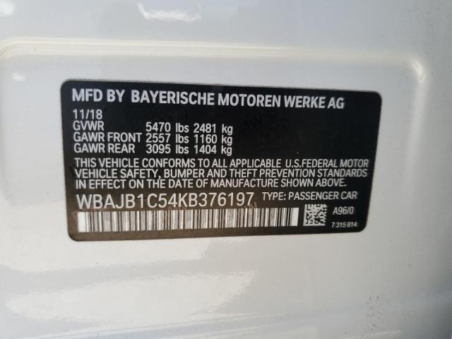 2019 BMW 530XE WBAJB1C54KB376197