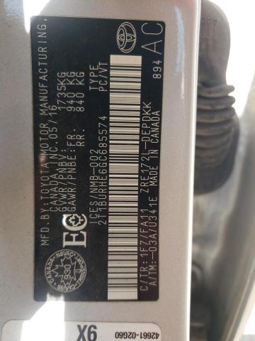 2016 TOYOTA COROLLA L - 2T1BURHE6GC685574