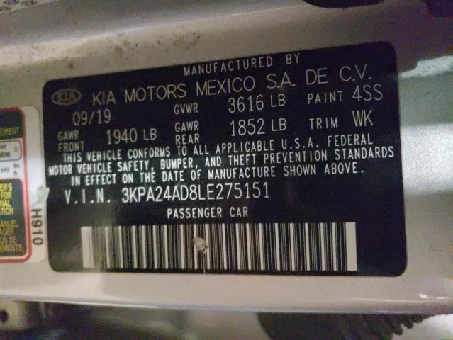 3KPA24AD8LE275151 KIA RIO LX