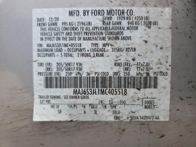 MAJ6S3JL1MC405518 Ford Ecosport Ses