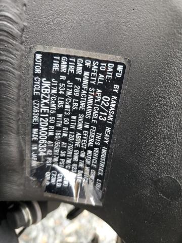 2013 KAWASAKI ZX636 E - JKBZXJE12DA006334