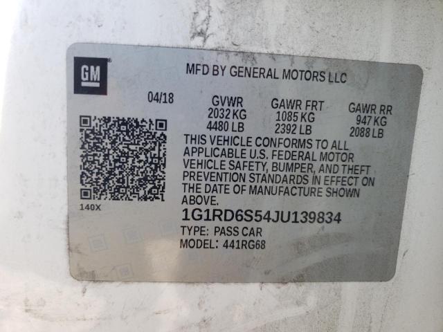 VIN 1G1RD6S54JU139834 2018 Chevrolet Volt, Premier no.13