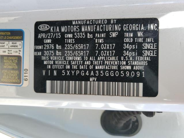 5XYPG4A35GG059091 KIA SORENTO LX