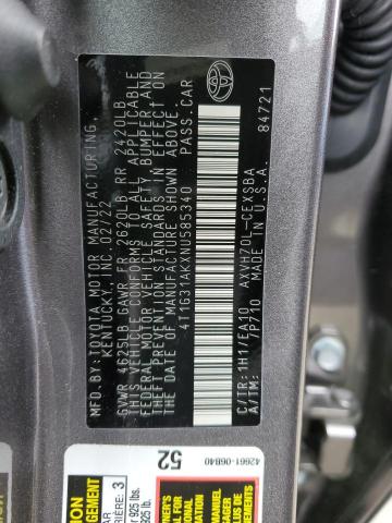 2022 TOYOTA CAMRY NIGH - 4T1G31AKXNU585340