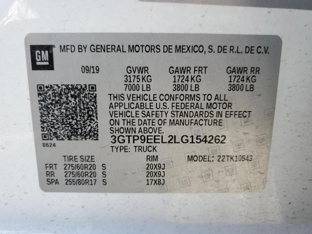 2020 GMC SIERRA K15 - 3GTP9EEL2LG154262