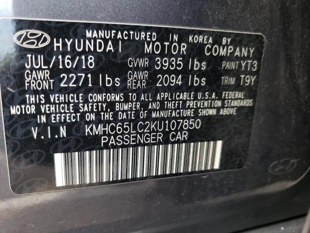 2019 HYUNDAI IONIQ BLUE - KMHC65LC2KU107850