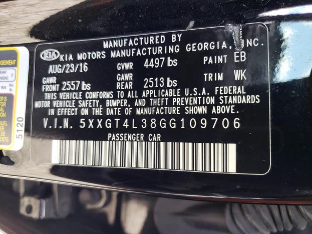 5XXGT4L38GG109706 KIA Optima Lx