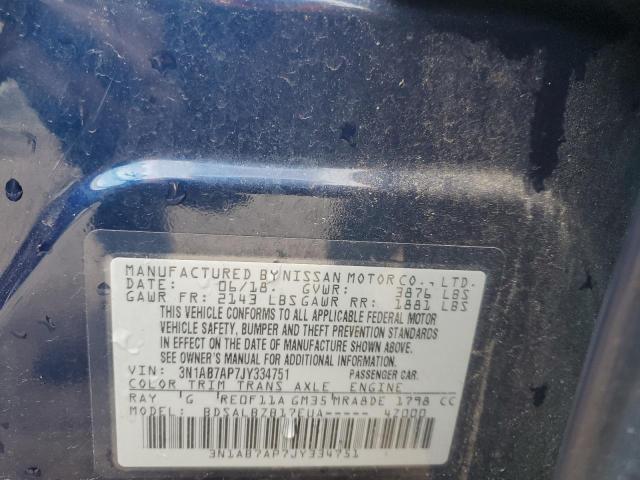 3N1AB7AP7JY334751 Nissan SENTRA S