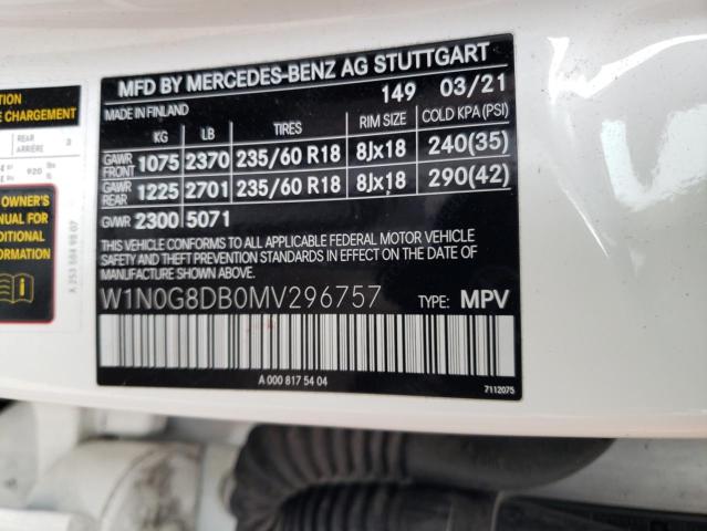 W1N0G8DB0MV296757 Mercedes-Benz GLC 300
