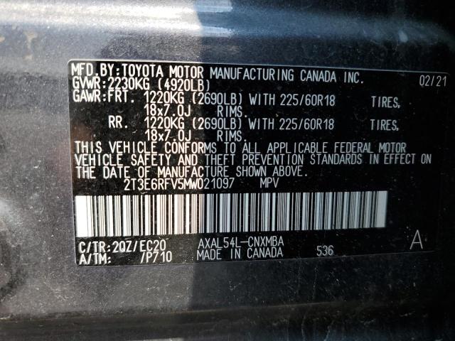 2T3E6RFV5MW021097 Toyota RAV4 XSE