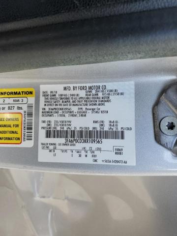 3FA6P0CD3KR109565 Ford FUSION SEL