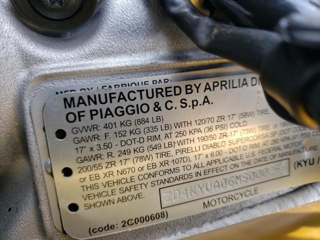 2021 APRILIA RSV4 1100 - ZD4KYUA06MS000266