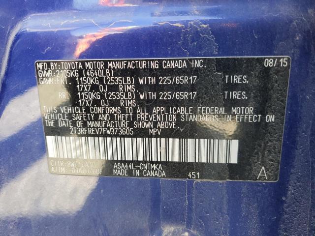 2T3RFREV7FW373605 Toyota Rav4 Xle