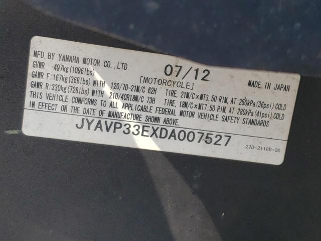 2013 YAMAHA XVS1300 CU JYAVP33EXDA007527