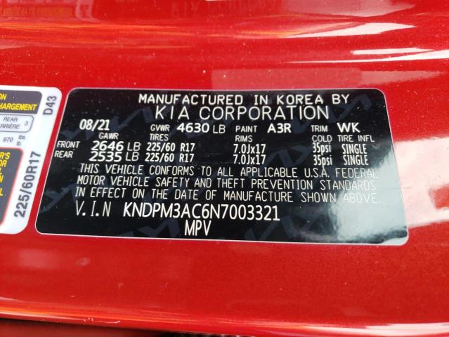 KNDPM3AC6N7003321 KIA Sportage Lx