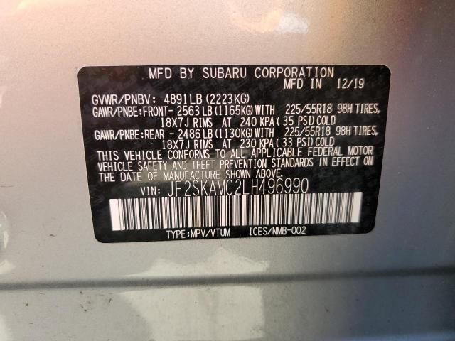 2020 SUBARU FORESTER S - JF2SKAMC2LH496990