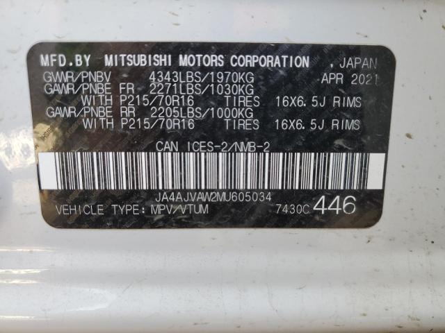 2021 MITSUBISHI RVR SE JA4AJVAW2MU605034
